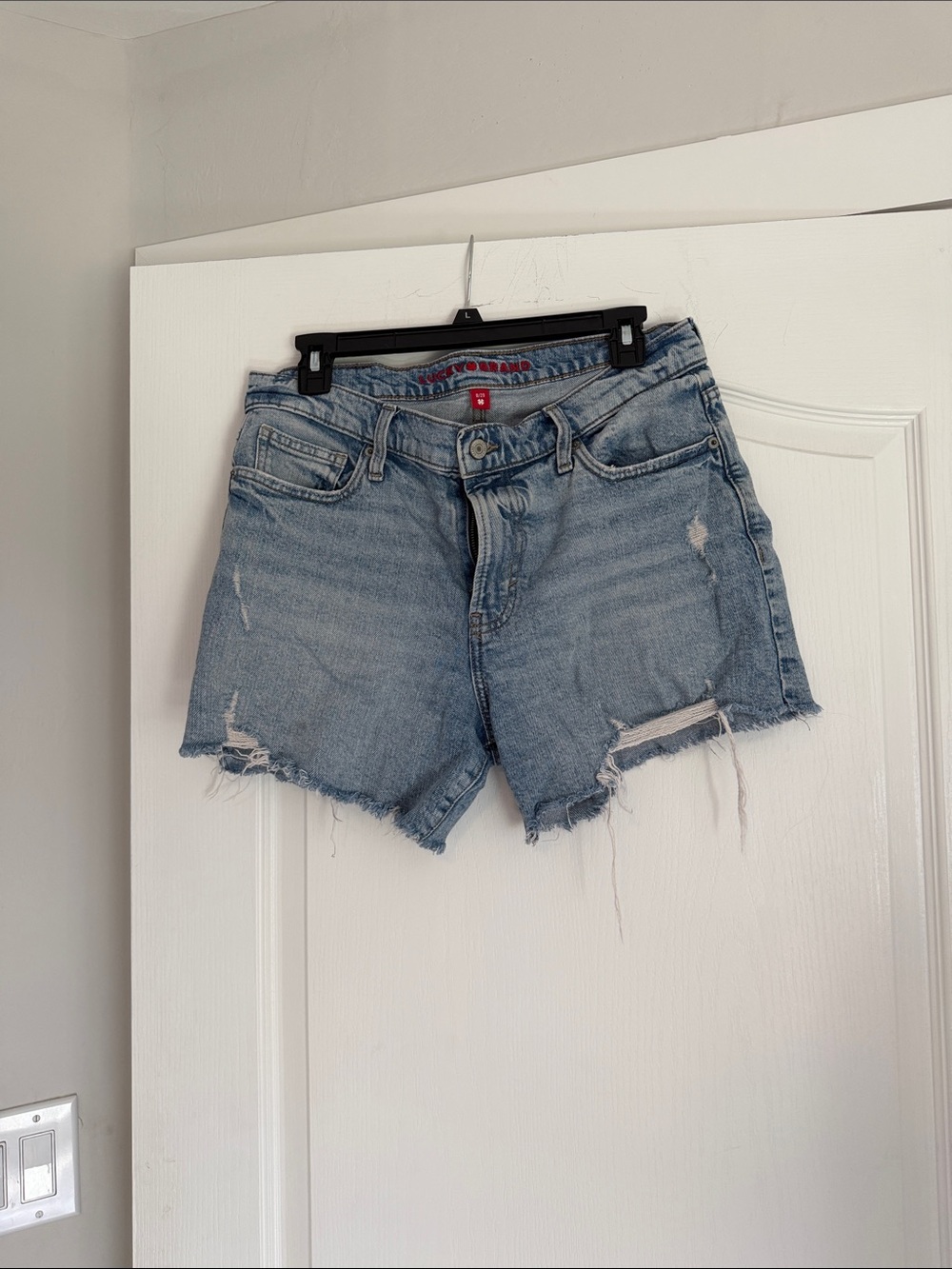 Lucky Brand Light Wash Distressed Denim Cutoff Shorts